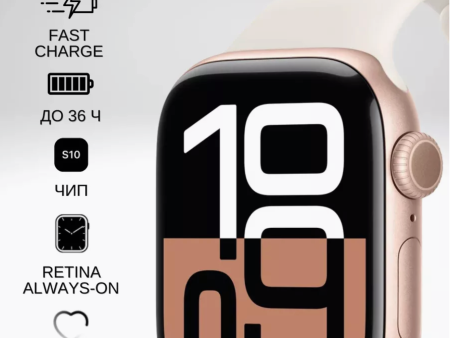 Обзор: Умные часы Apple Watch Series 10 Sport Band, 42mm, Rose Gold, Aluminum Case, размер 42мм S-M, розовое золото