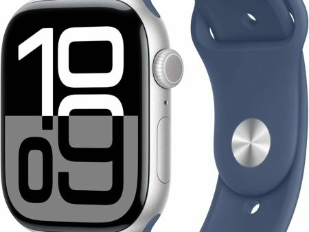 Обзор: Умные часы, Apple Watch Series 10, 42 мм, Silver | алюминий серебристого цвета, ремешок цвета Denim, S/M (NEW)