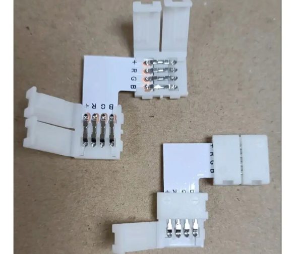 Обзор: Коннектор L-образный для LED ленты RGB – 10мм 4 PIN