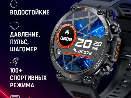 Обзор: Смарт часы мужские / K56 HD IPS 1,39″/ Умные спортивные наручные фитнес часы / Давление, пульс