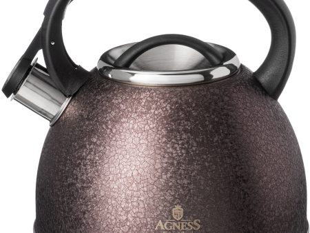 Обзор: Чайник Agness “Crackle”, 2,5 л, со свистком, для всех видов плит