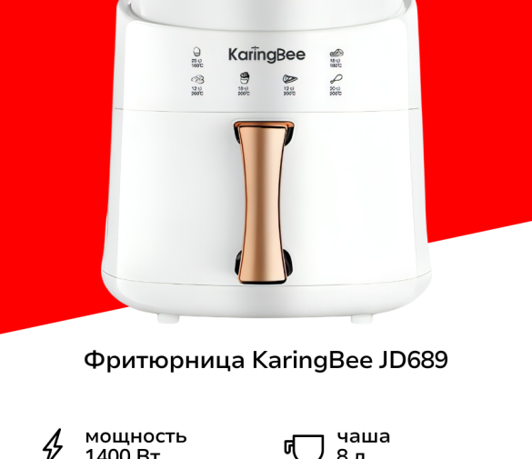 Обзор: Аэрогриль KaringBee JD689 White