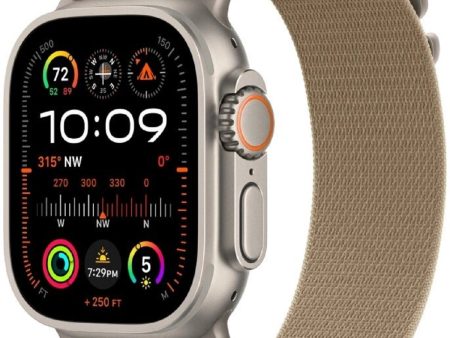 Обзор: Apple Watch Ultra 2 (2024) 49 Natural Titanium case with S Tan Alpine Loop, бежевый, желтый/серебристый