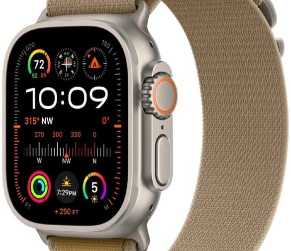 Обзор: Apple Watch Ultra 2 (2024) 49 Natural Titanium case with S Tan Alpine Loop, бежевый, желтый/серебристый
