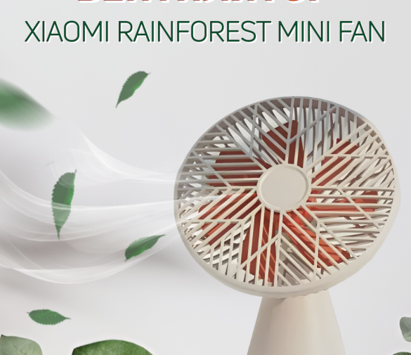 Обзор: Вентилятор настольный, беспроводной, Xiaomi Youpin SOTHING Silent Rainforest Mini Fan, Бежевый