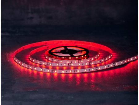 Обзор: LED лента открытая, 8 мм, IP23, SMD 2835, 60 LED/m, 12 V, цвет свечения красный LAMPER