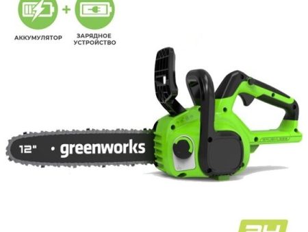 Обзор: Пила цепная аккумуляторная Greenworks GD24CS30, 24V, 30см, бесщеточная, с АКБ 4 АЧ и ЗУ