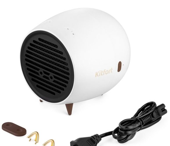 Обзор: Тепловентилятор Kitfort KT-2711, мощность 0.5 кВт, механическое управление, белый