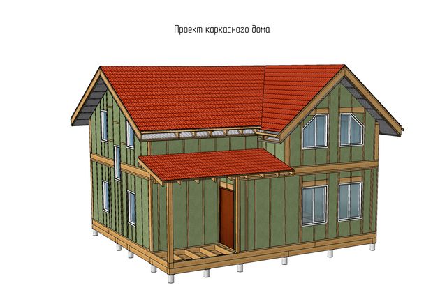 Проект каркасного дома с мансардным этажом - изображение 1