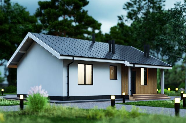 Проект одноэтажного дома из газобетона - изображение 1