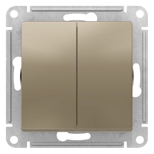Выключатель двухклавишный Schneider Electric Atlas Design ATN000551
