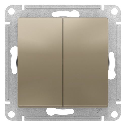 Выключатель двухклавишный проходной Schneider Electric Atlas Design ATN000565