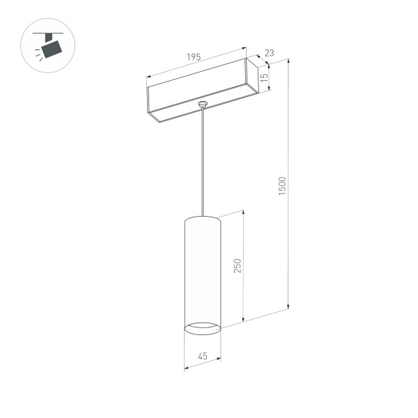 Трековый светильник Arlight Mag-Orient-Spot-Hang-R45-12W Day4000 035712