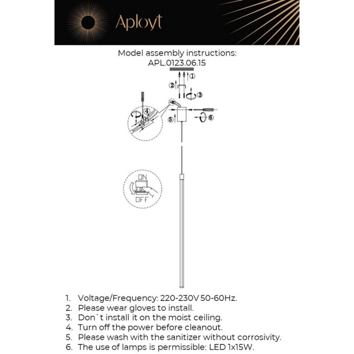 Подвесной светильник Aployt Gabi APL.0123.06.15