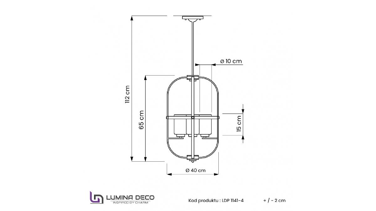 Подвесная люстра Lumina Deco Monterey LDP 1141-4 BK+MD
