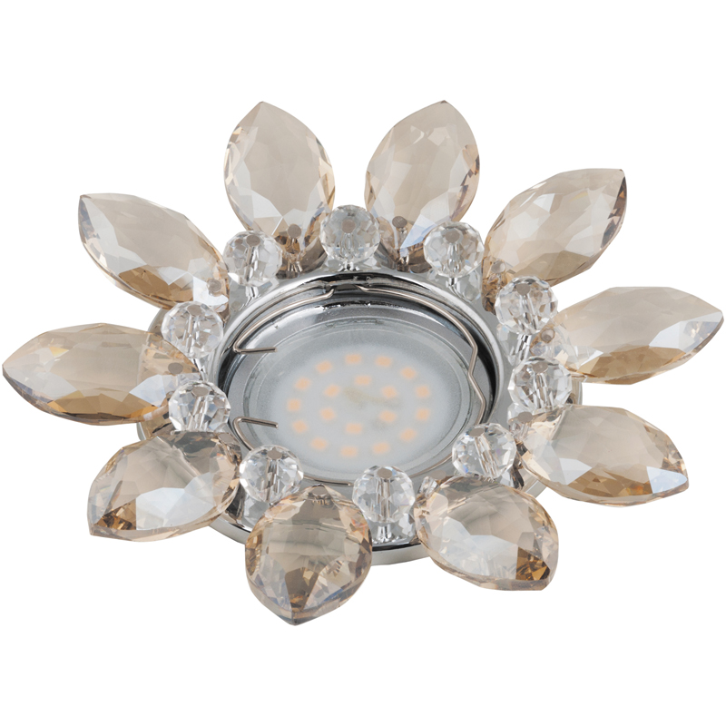 Встраиваемый светильник Fametto Peonia DLS-P112 GU5.3 CHROME/COGNAC+CLEAR 10542