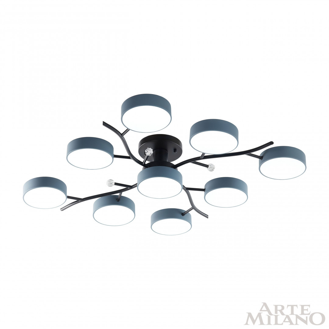 Потолочная люстра Arte Milano Ferrara 256606/8+1 Bk/Gr