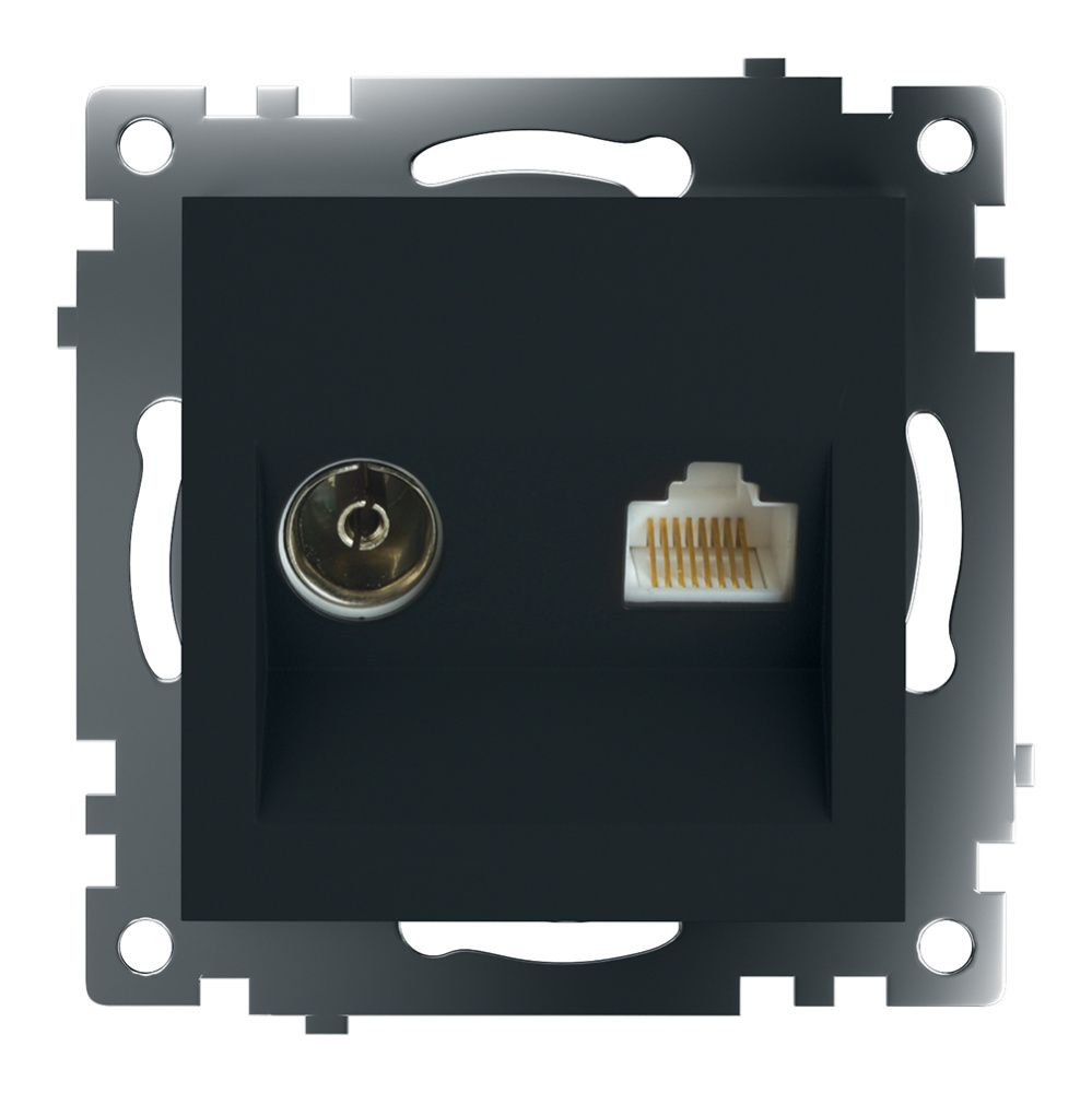 Розетка телевизионная и компьютерная RJ-45 Feron GLS00-7106-05 Катрин 49182