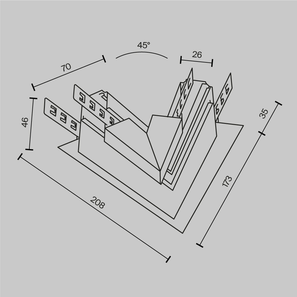 Угол-соединитель Maytoni Magnetic track system Exility TRA034CLS-42.12B