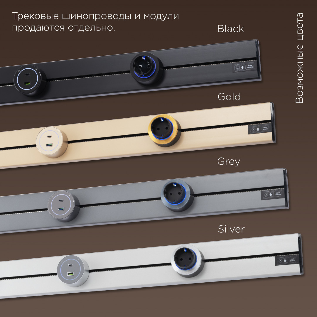 Трековая розетка Arte Milano Am-track-sockets-39 399732TS/USB-Type-C Black