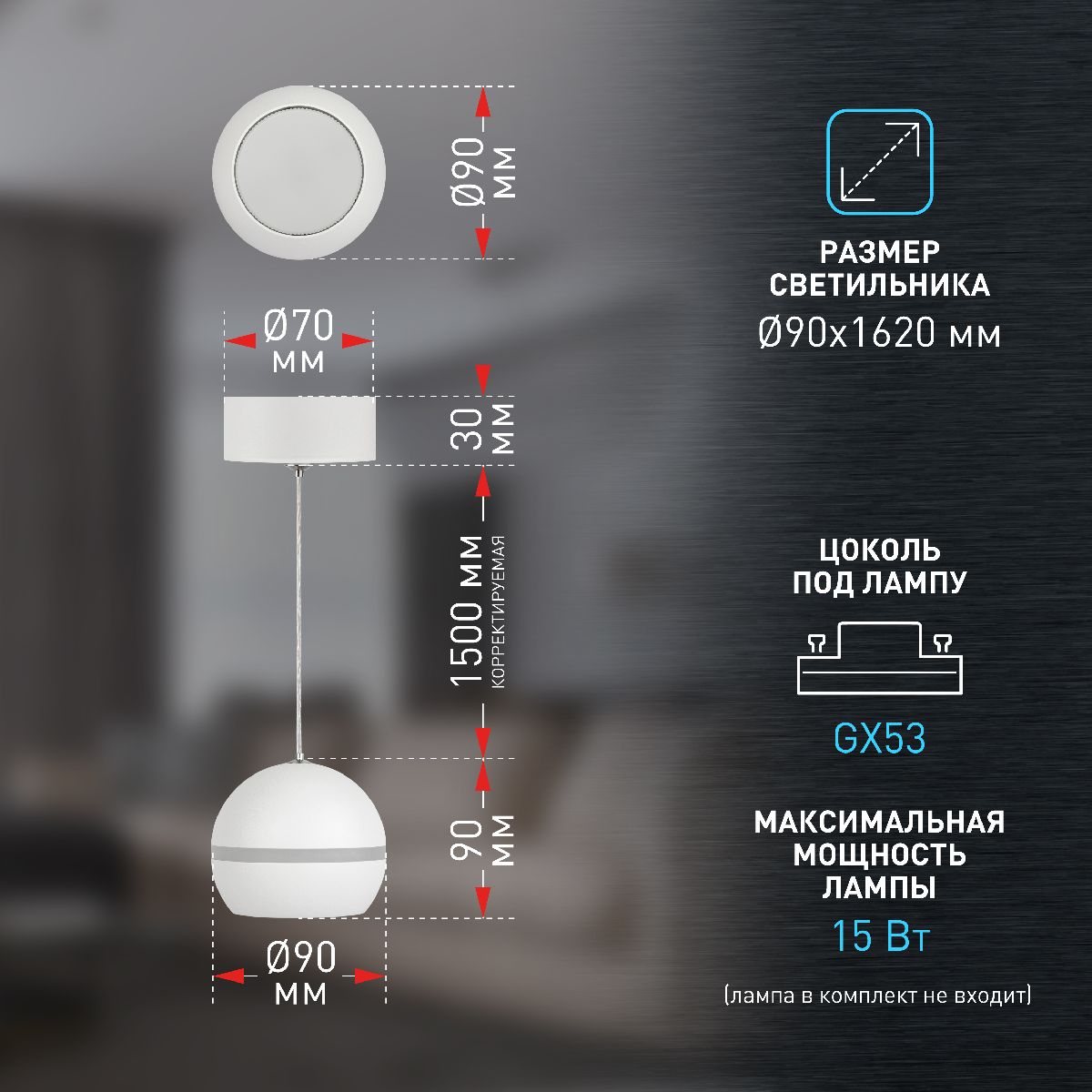 Подвесной светильник Эра PL21 WH Б0058504