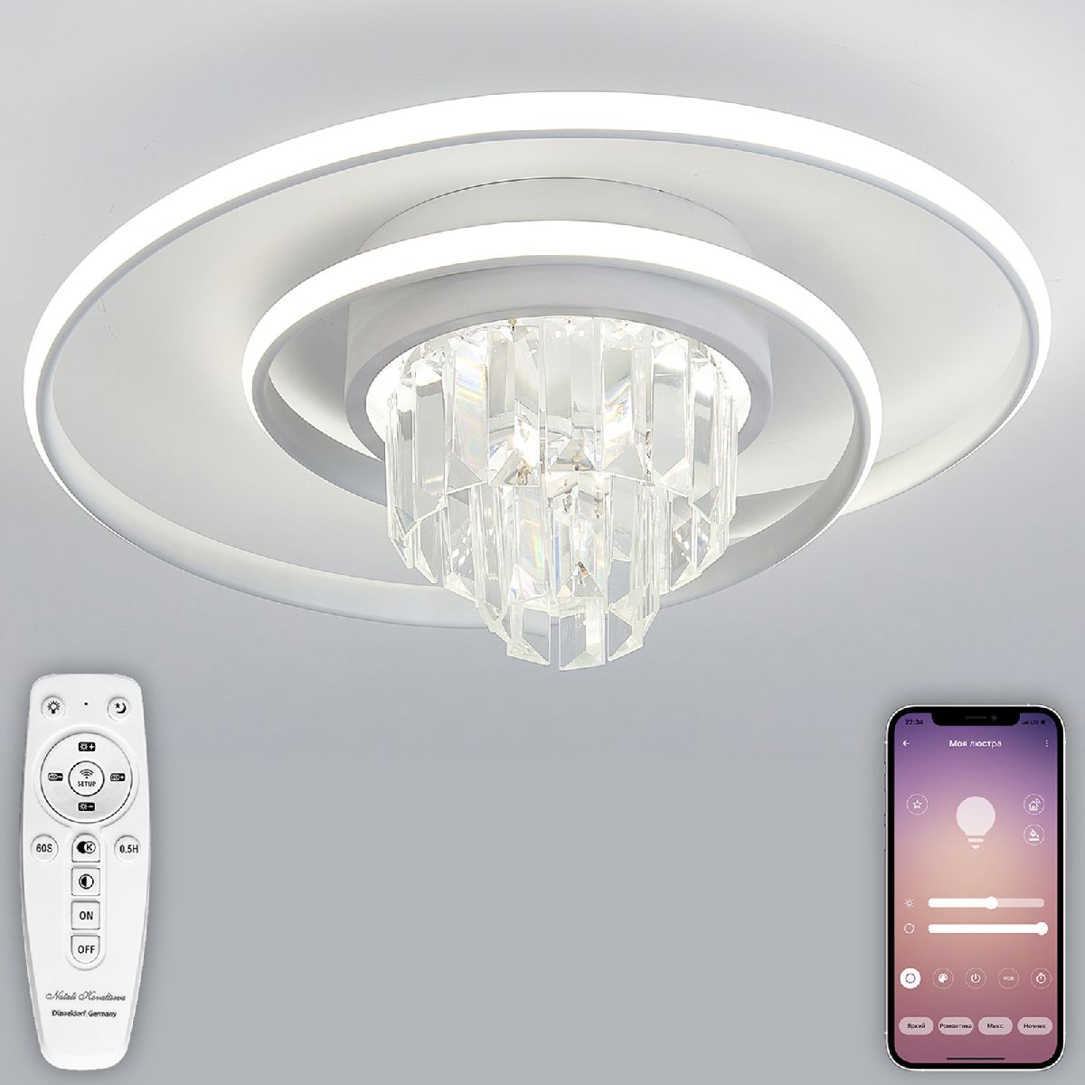 Потолочная люстра Natali Kovaltseva Crystal LED LAMPS 81115/1C