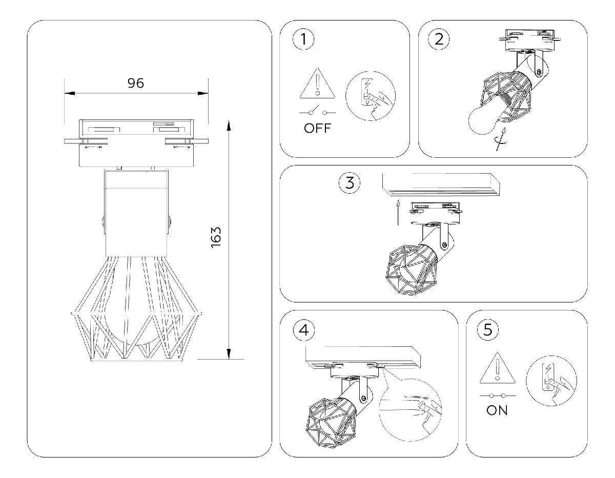 Трековый однофазный светильник Ambrella Light Track System GL5001