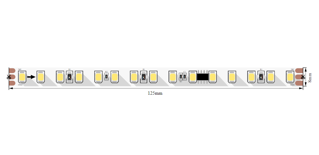 Светодиодная лента SWG Standard 24В 2835 11Вт/м 2700-3200K 5м IP20 SWG2120-24-11-WW-SPI-M 024292