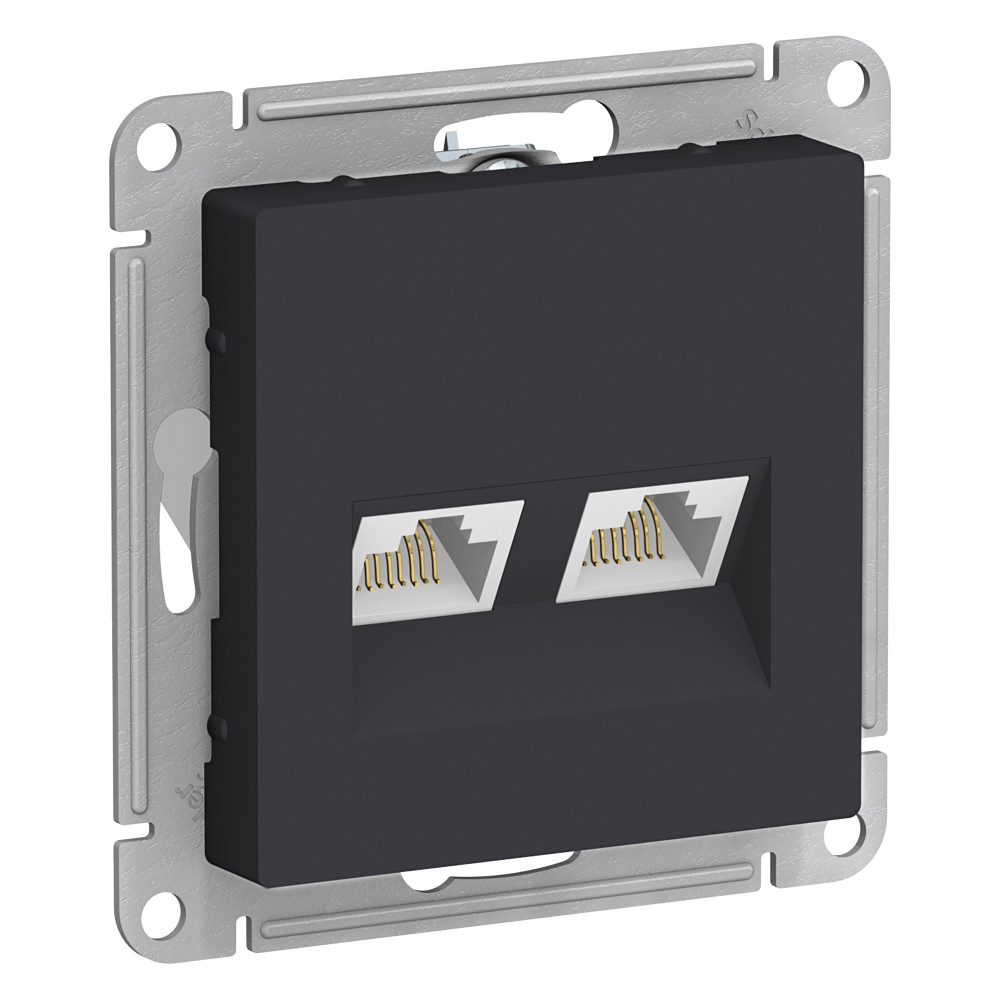 Розетка компьютерная двухпостовая кат.5Е, RJ-45 Schneider Electric Atlas Design ATN001085
