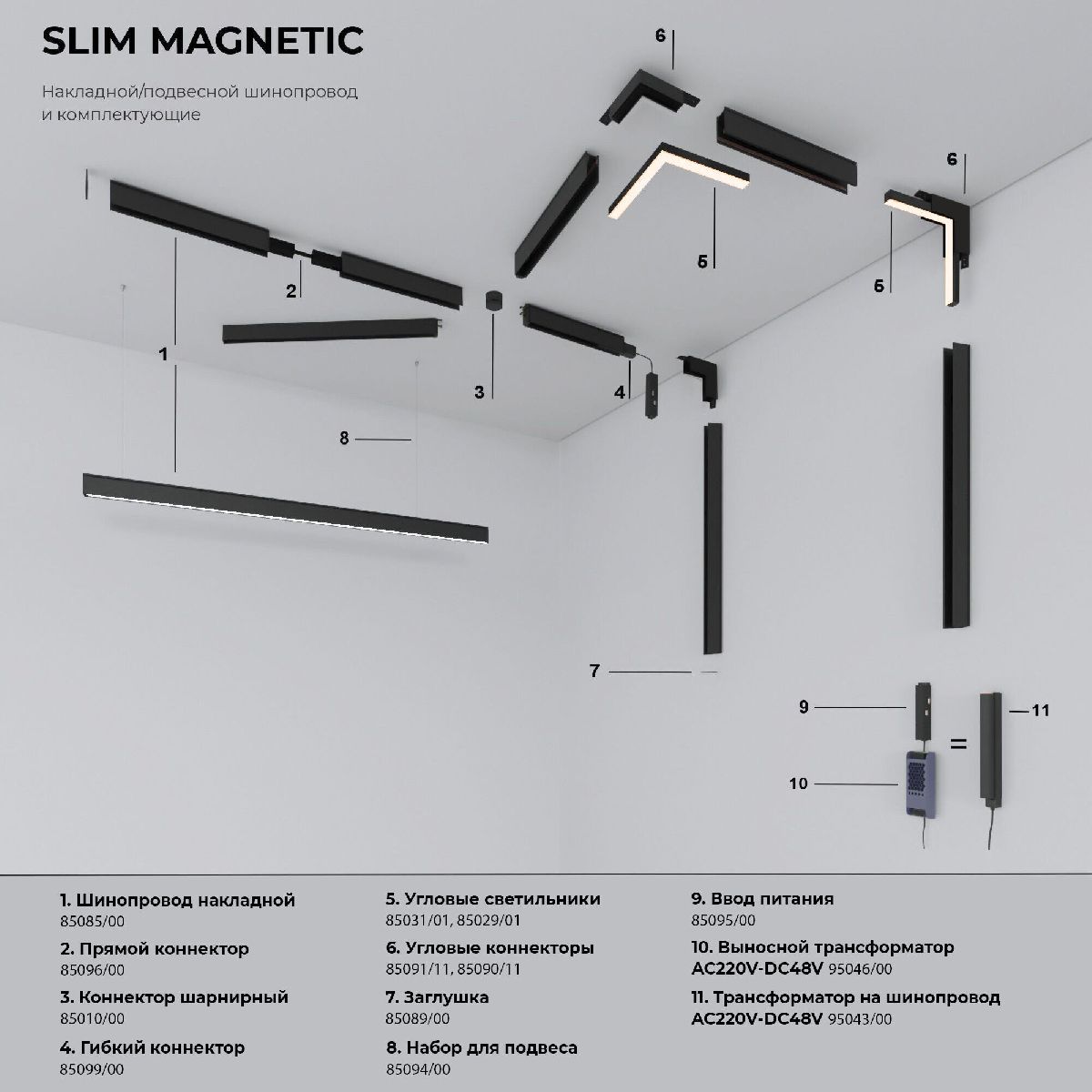 Трековый магнитный светильник Elektrostandard Slim Magnetic 4690389206412 85010/01 a067370