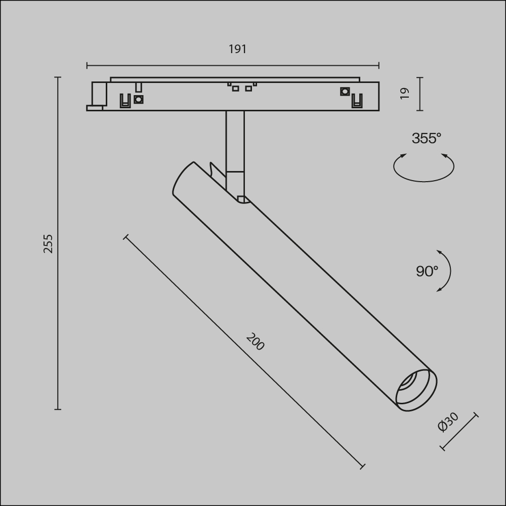 Трековый магнитный светильник Maytoni Focus T TR141-2-6W3K-M-B