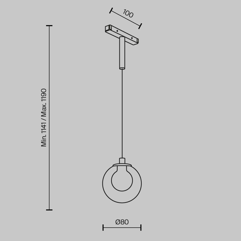 Трековый магнитный светильник Maytoni Bubble TR181PL-1-4WTW-B