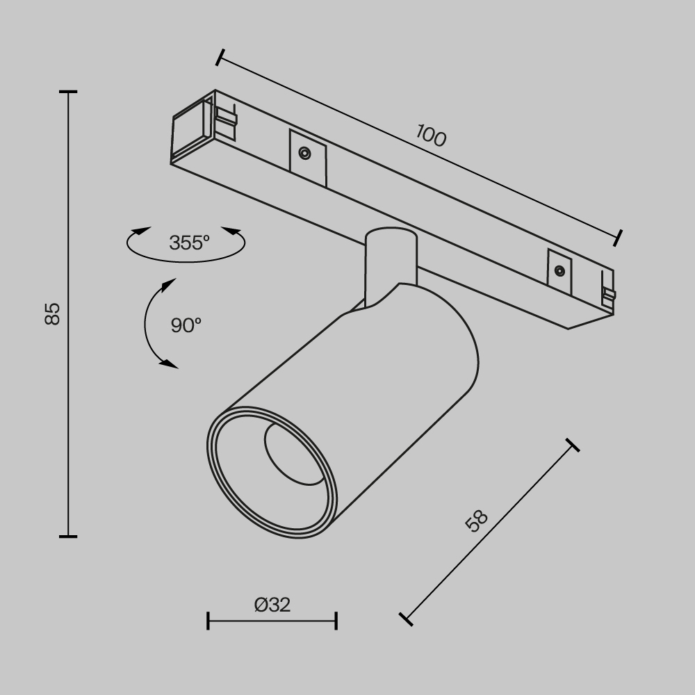 Трековый магнитный светильник Maytoni Focus Led TR176-1-5WTW-M-B