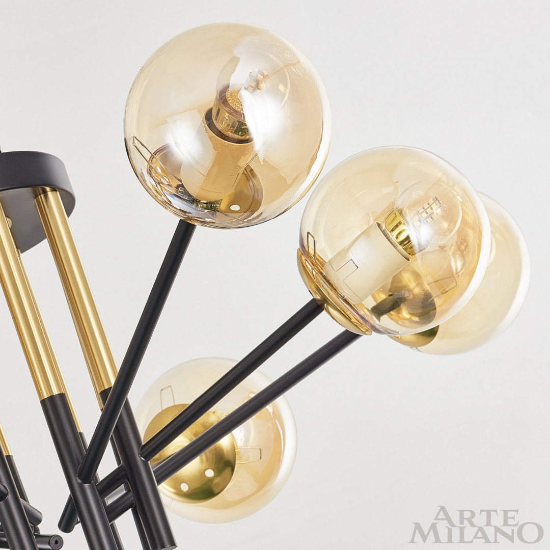 Потолочная люстра Arte Milano Neapolis 273708/8 BK/GD
