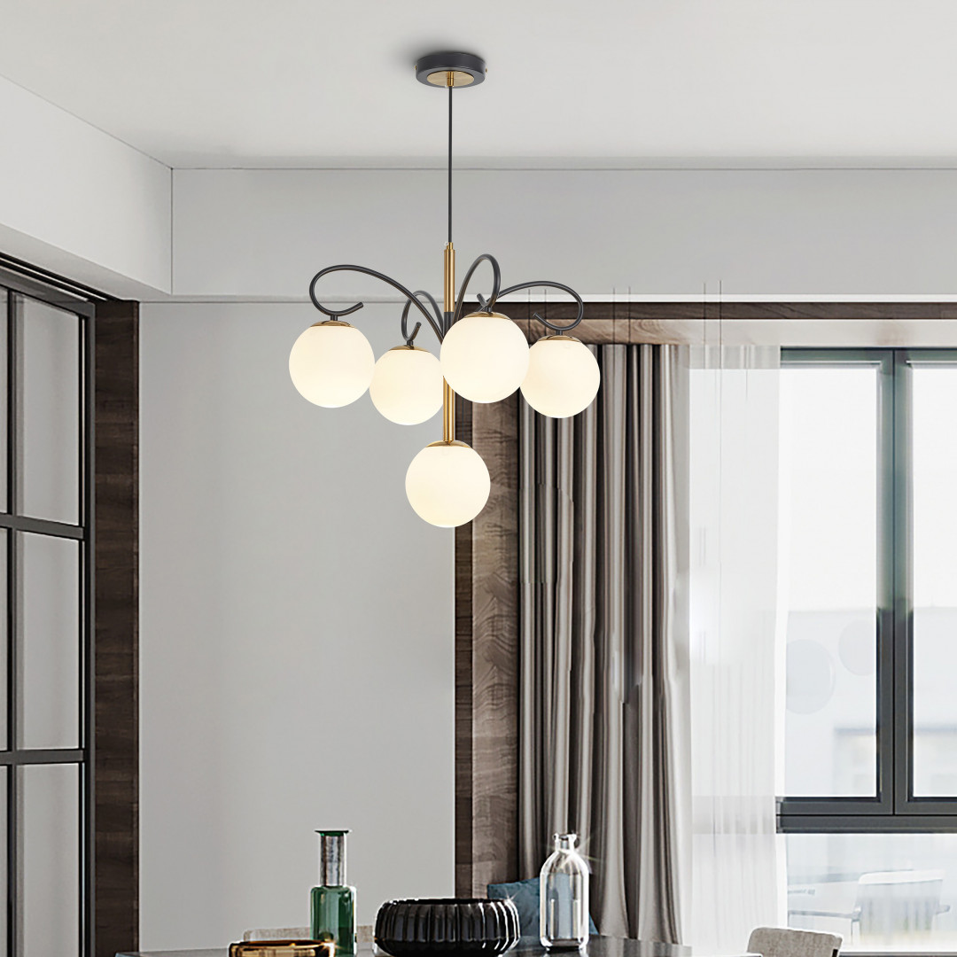 Подвесная люстра Arte Milano Neapolis 273808/4+1 BK/GD