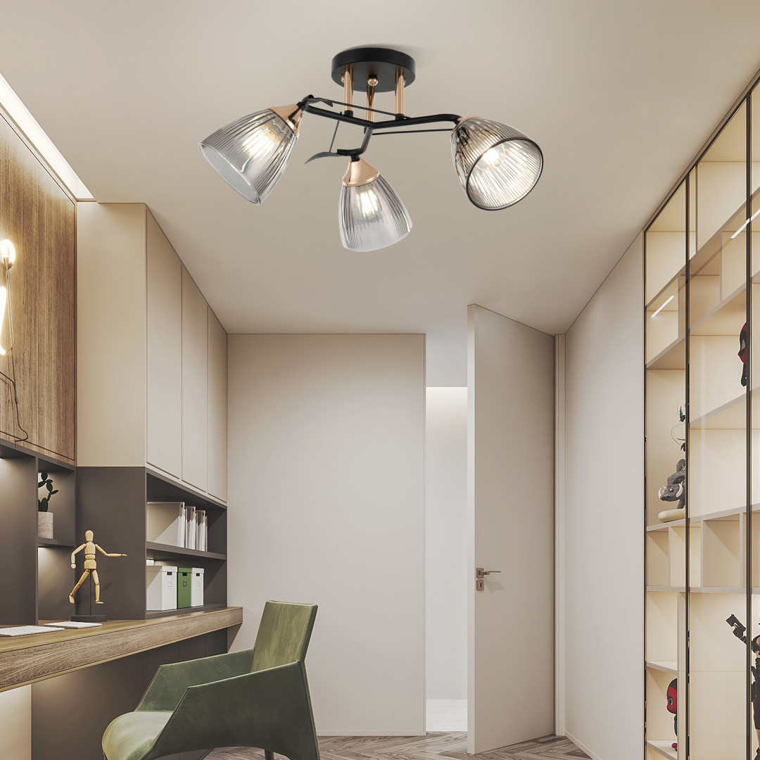 Потолочная люстра Arte Milano Amalfi 322610/3 BK+FG