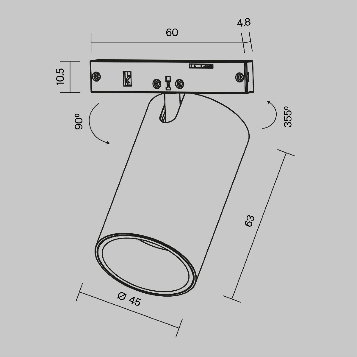 Трековый магнитный светильник Maytoni Focus Led TR187-1-9W3K-M-B