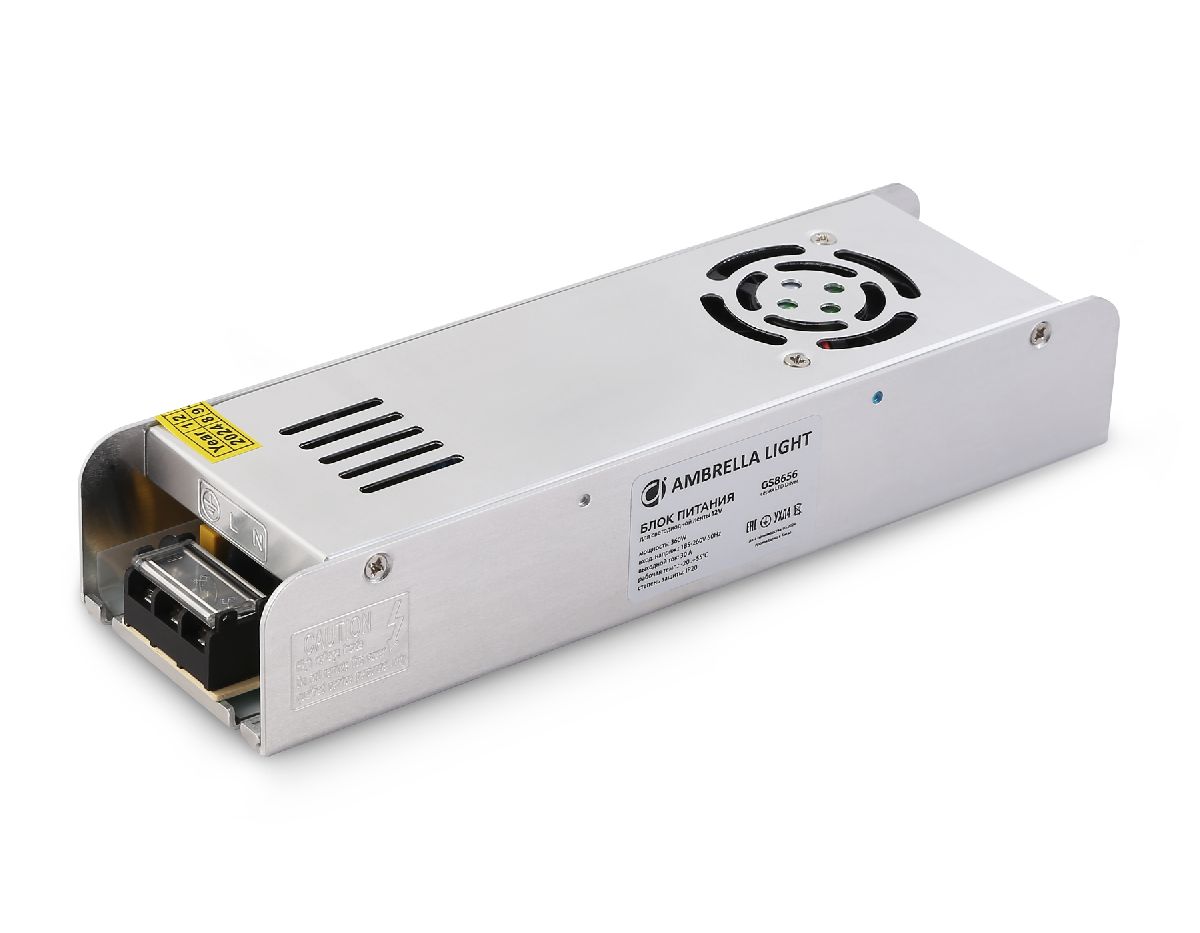 Блок питания с EMC для светодиодной ленты Ambrella Light Illumination 360Вт DC12В 30A IP20 GS8656