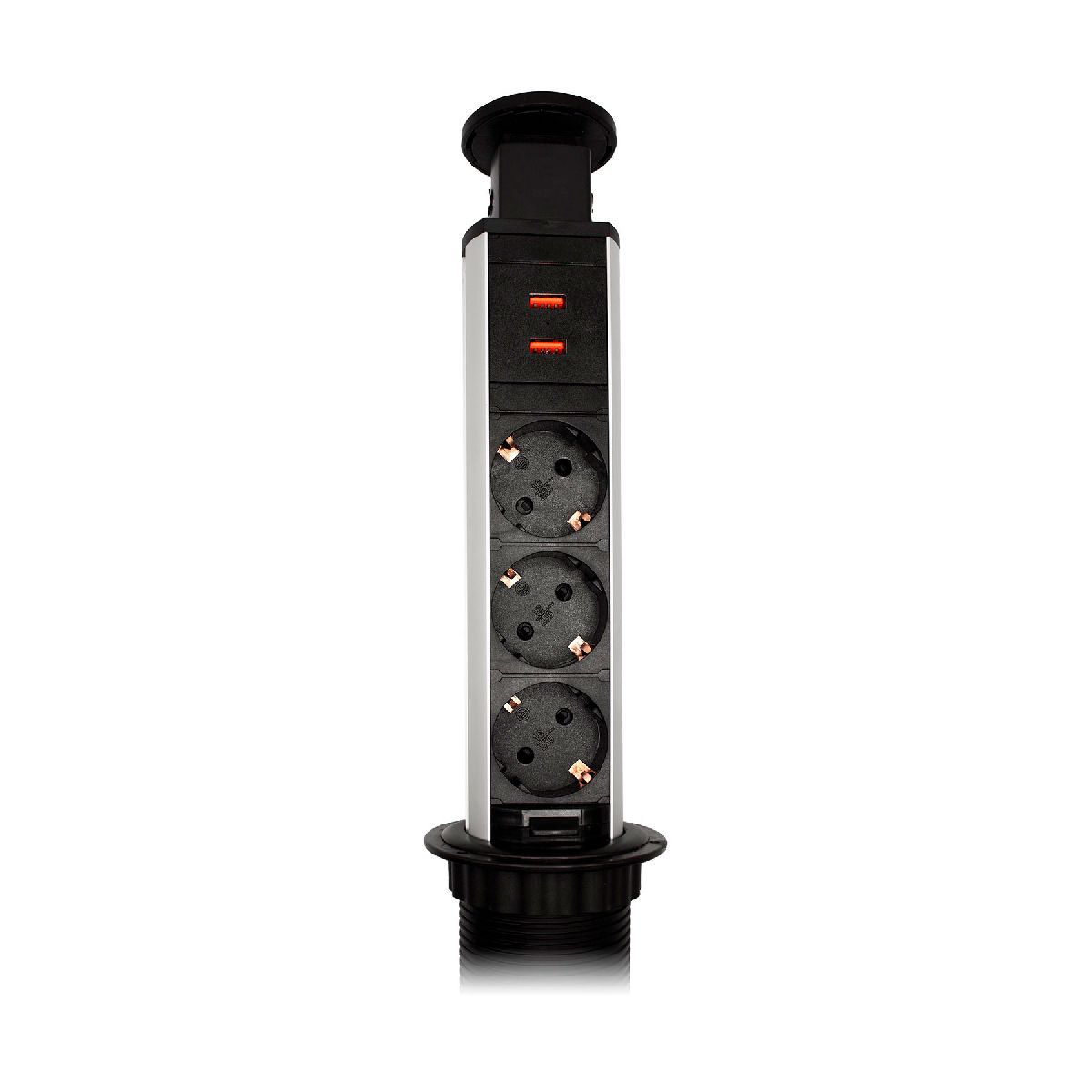 Блок розеток 105S (J) (3 секции + 2 USB) Mebax 00-00003151