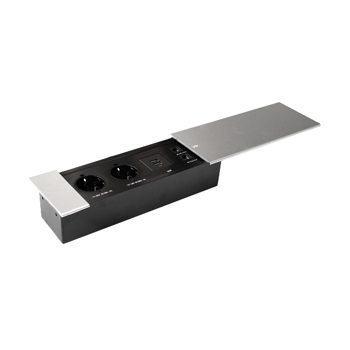 Блок розеток JX (Slide Top) (2 секции RJ-45 + 2 USB с кабелем питания) Mebax 00-00002890