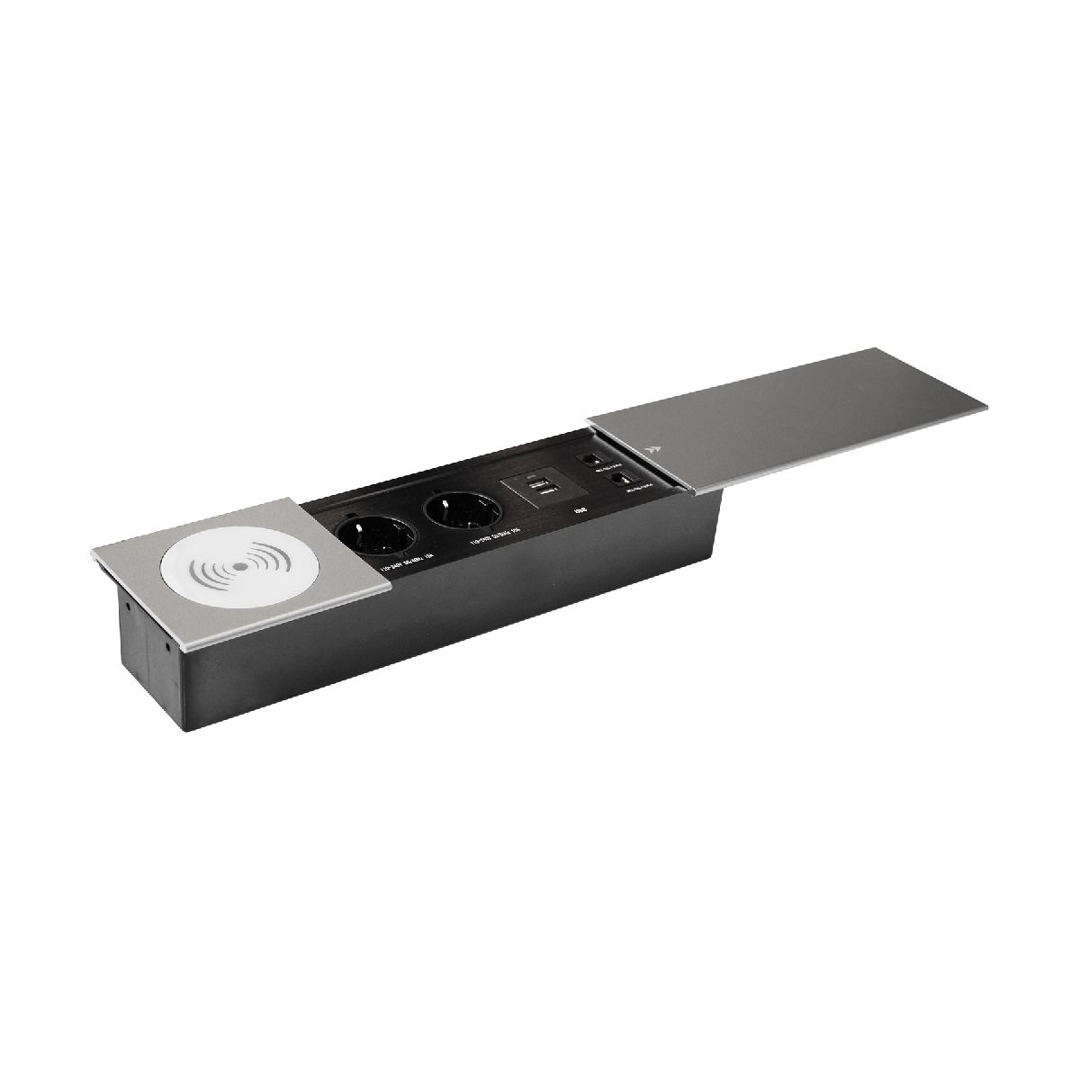 Блок розеток JX (Slide Top) (2 секции RJ-45 + 2 USB беспр.зарядка с кабелем питания) Mebax 00-00002892