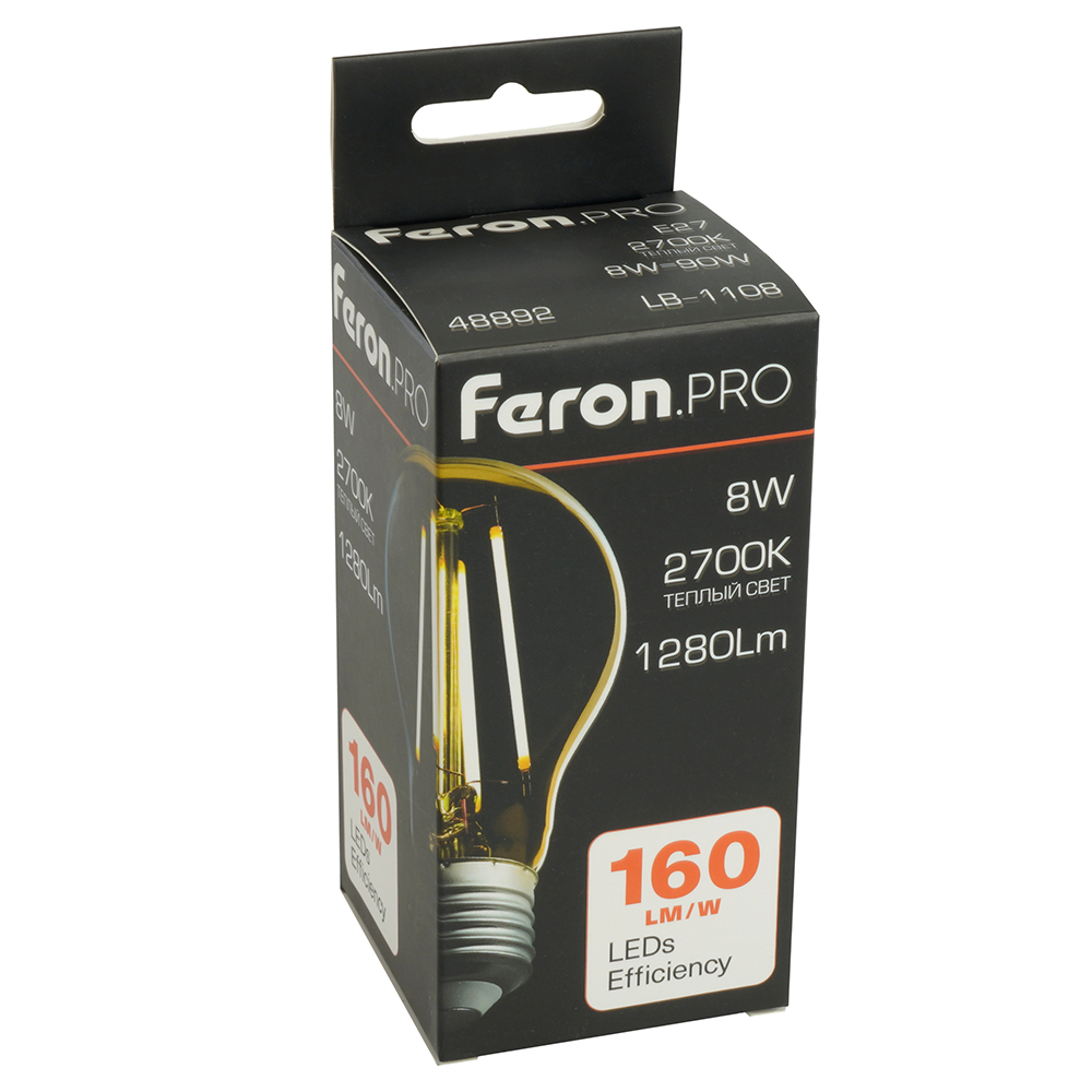 Светодиодная лампа Feron LB-1108 E27 8W 2700K 48892