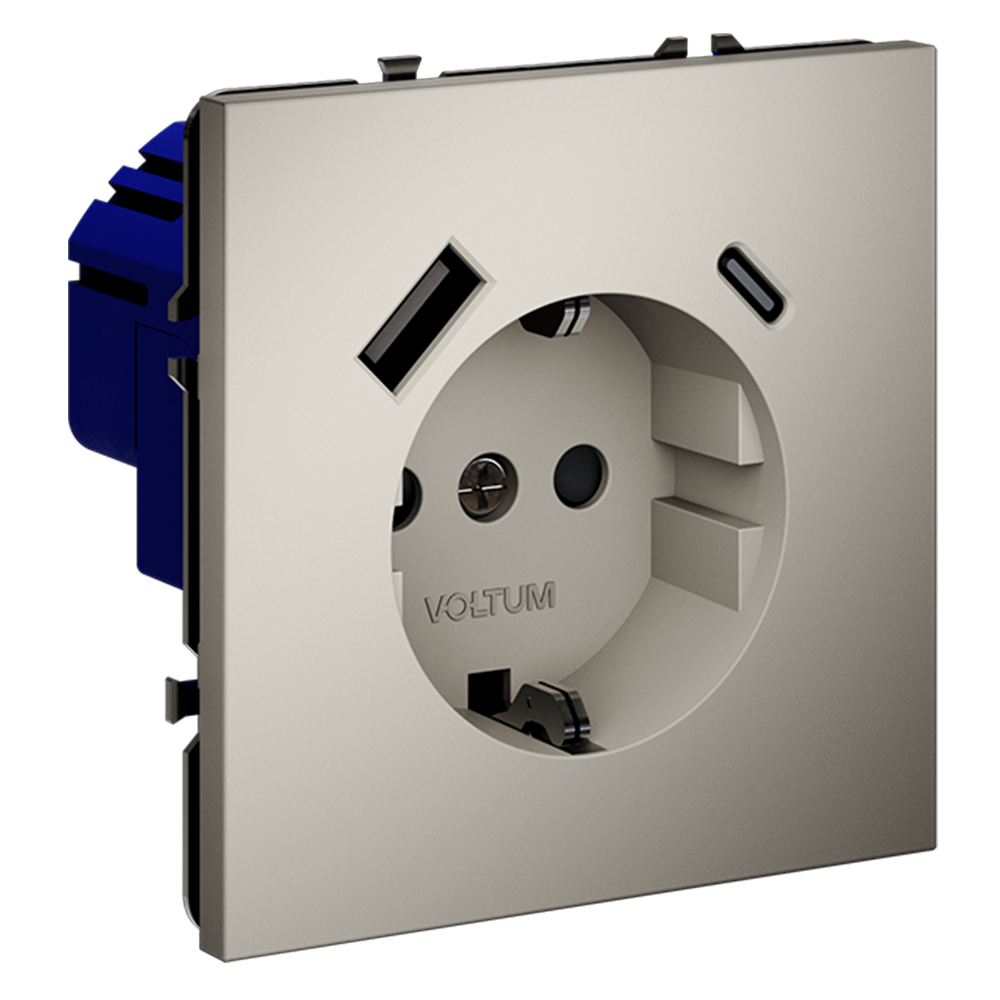 Розетка с USB, A+C Voltum S70 VLS040503 (кашемир)