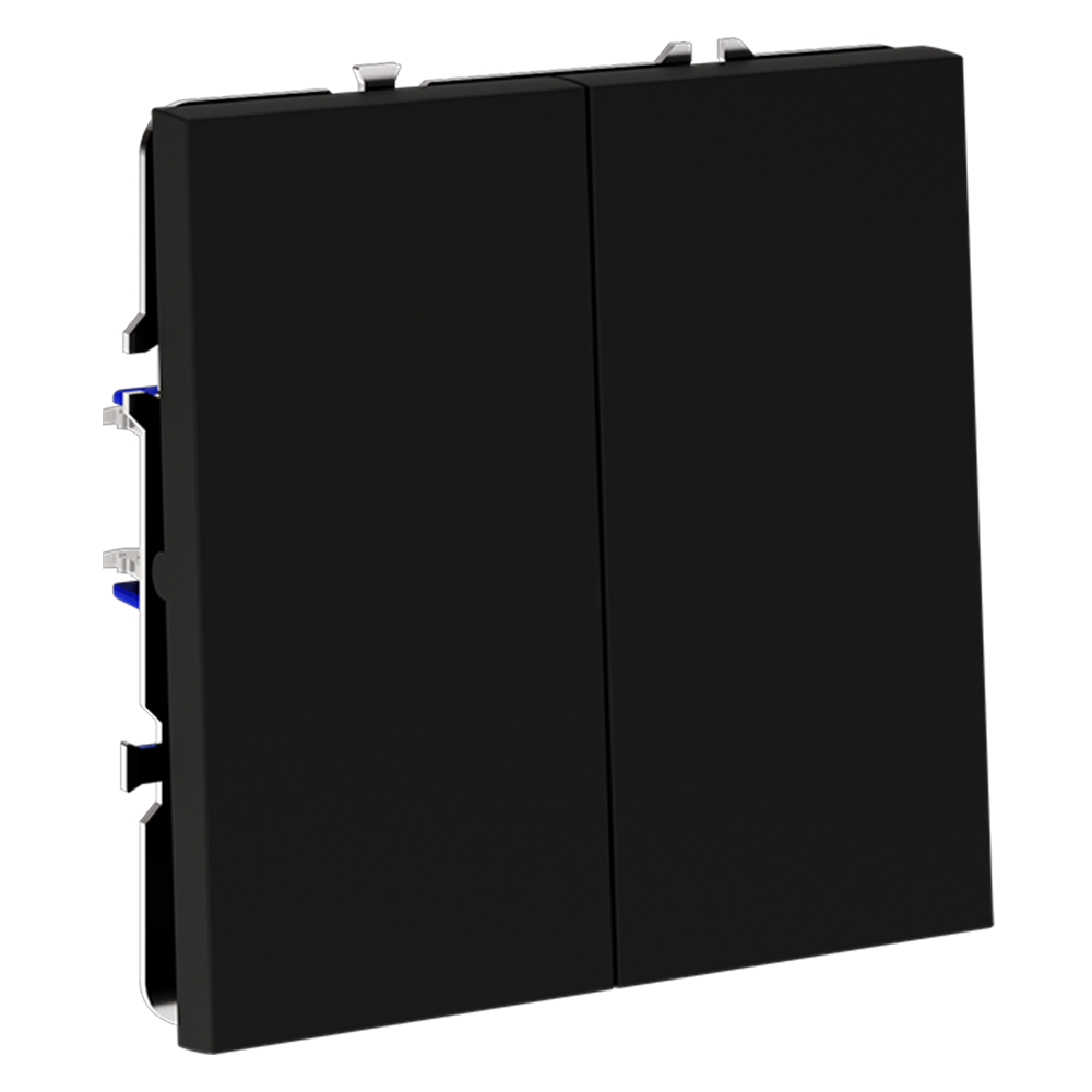 Выключатель двухклавишный Voltum S70 VLS020108 (черный матовый)