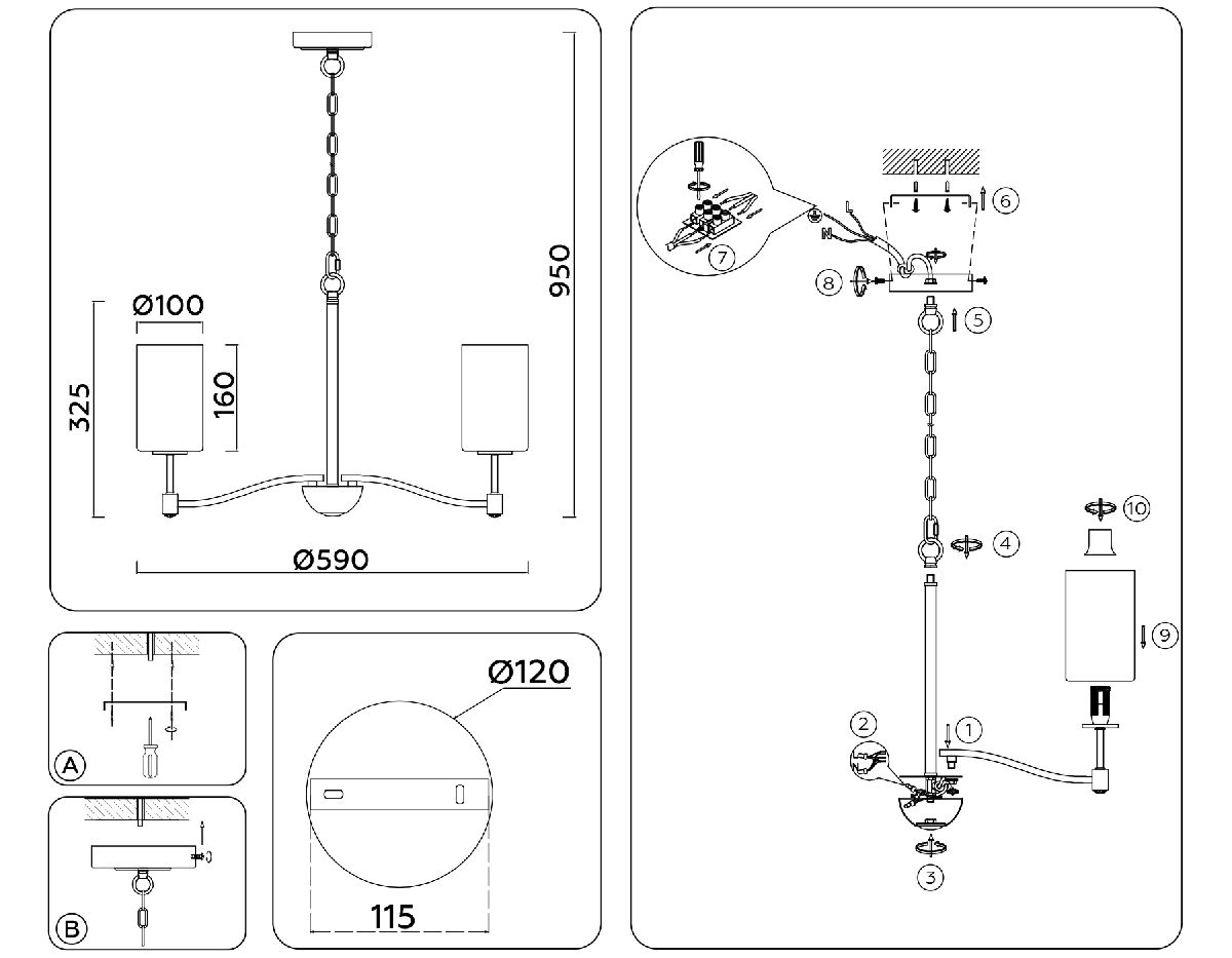 Подвесная люстра Ambrella Light High Light Heigh Light LH56051