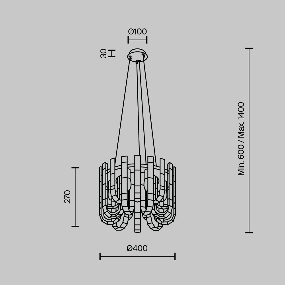 Подвесная люстра Modelux ML.6621.9 BS