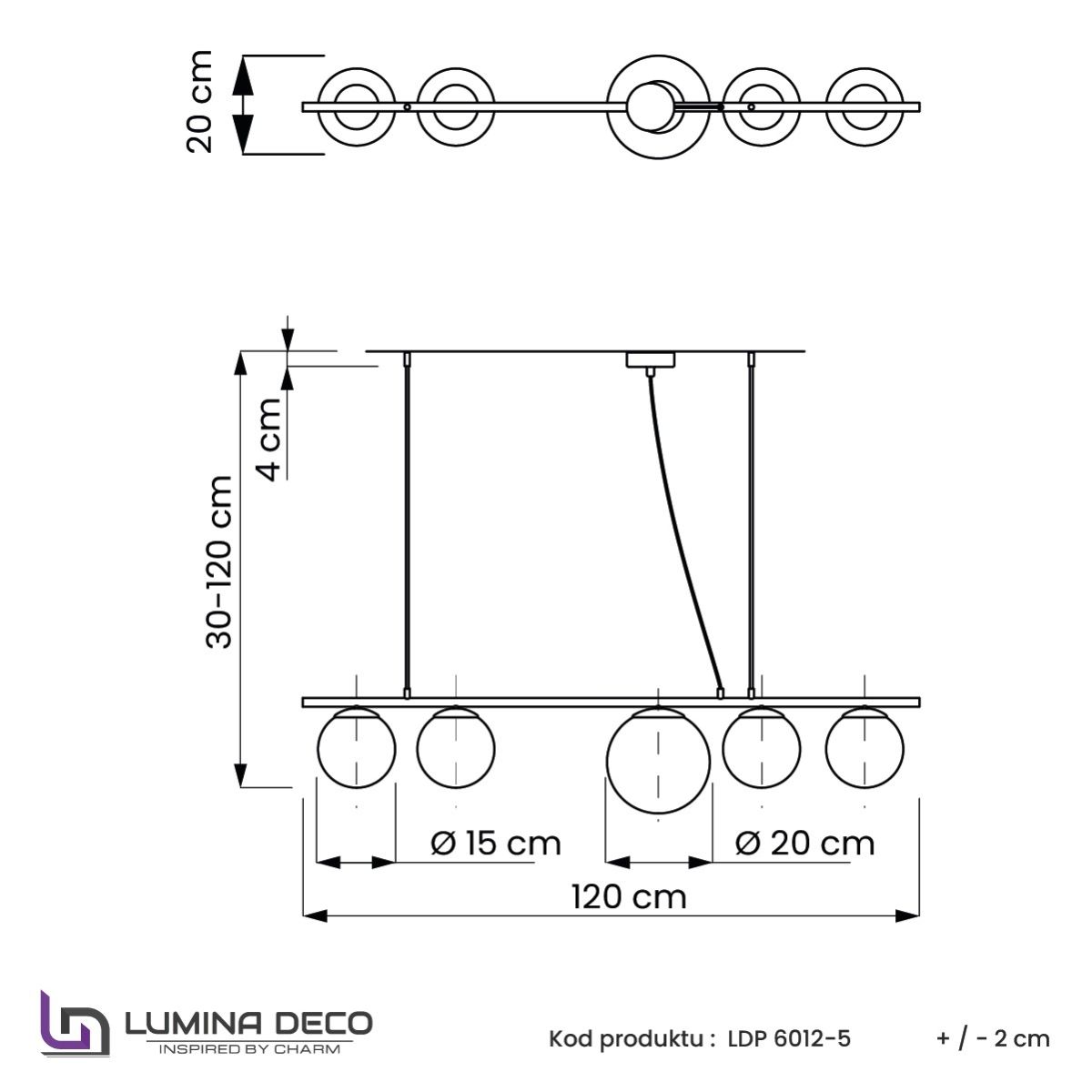 Подвесной светильник Lumina Deco Baristica LDP 6012-5 BK+WT