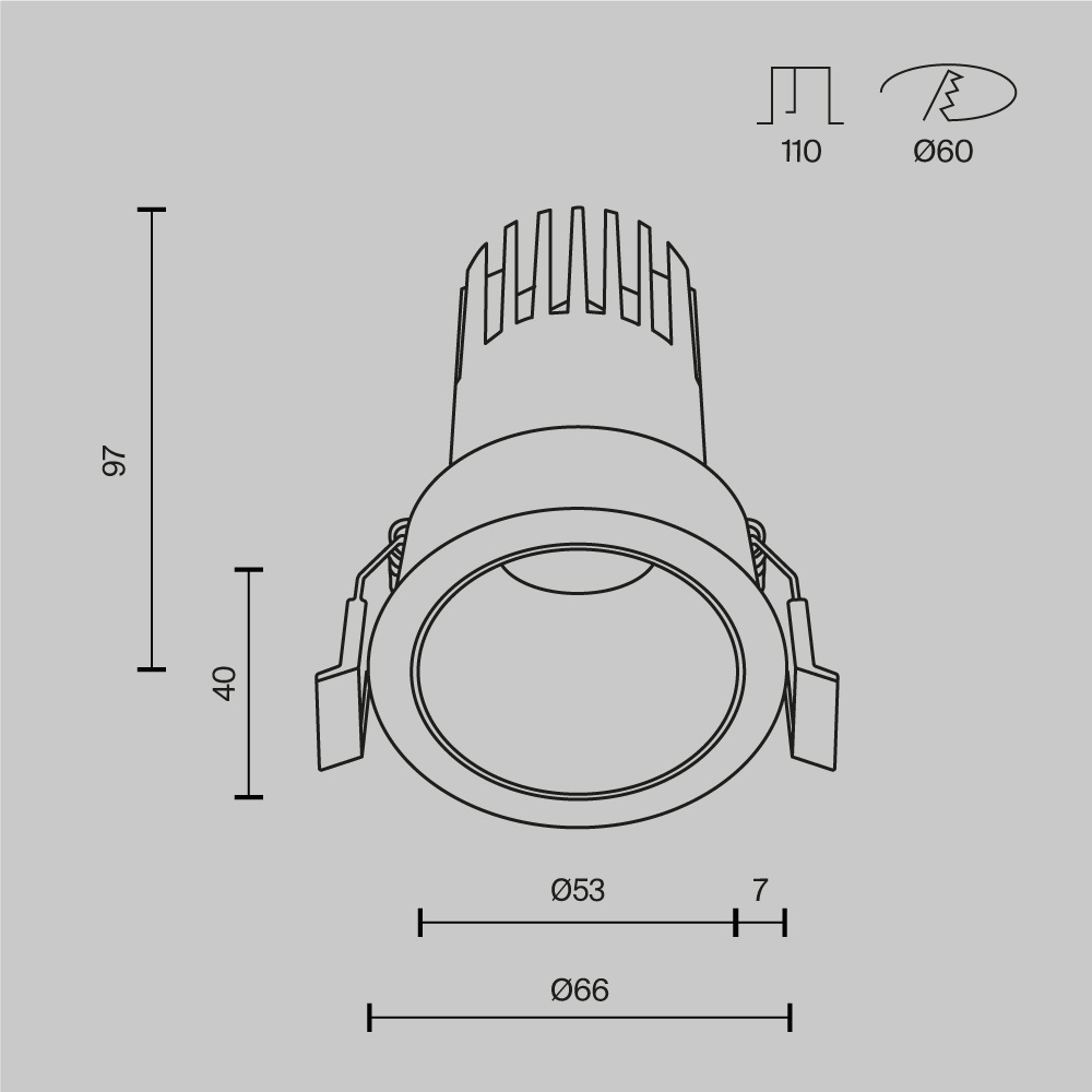 Встраиваемый светильник Maytoni Dip DL116-10W-2.7K-B