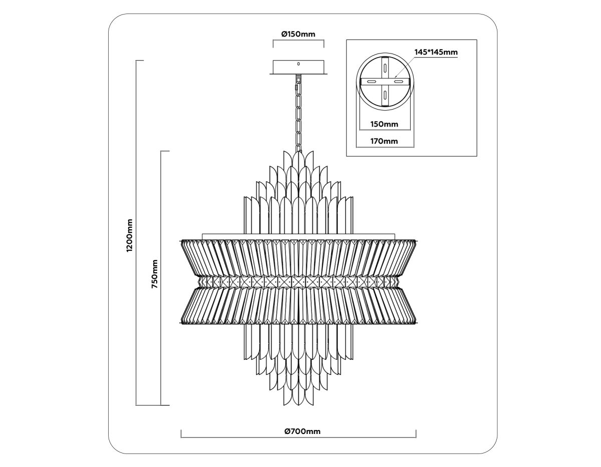 Подвесная люстра Ambrella Light High Light Crystal LH41023