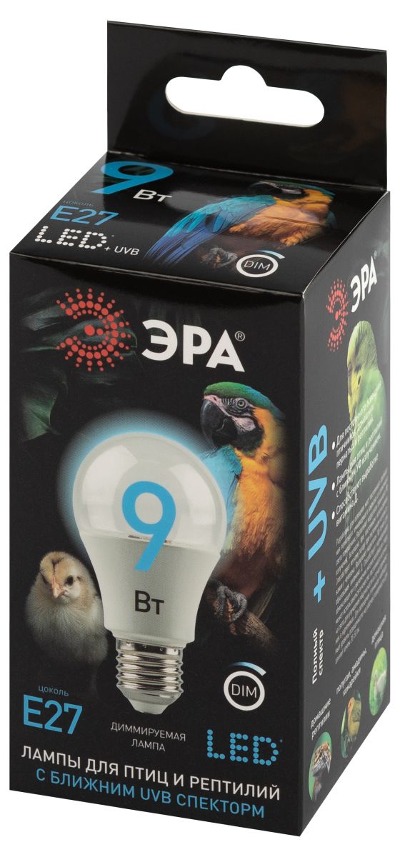 Светодиодная лампа для птиц и рептилий Эра FITO-Dim 9W Chicken E27 Б0059884